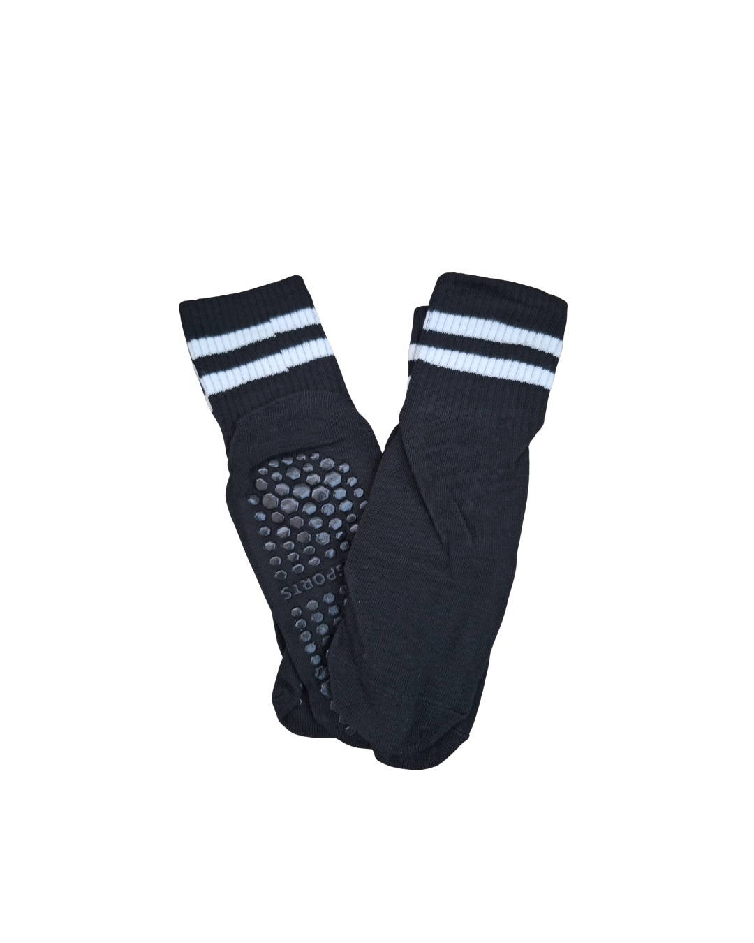 Pilates socks Black with white strips