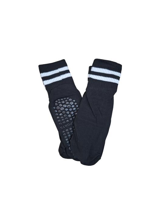 Pilates socks Black with white strips